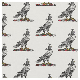 Heraldic Hunting Falcon Wearing Helmet Huva C Tyg