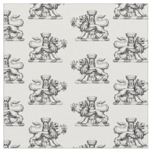 Heraldic Lejonare Torn Fleur de Lis Vapensköld Emb Tyg