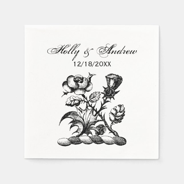 Heraldic Ro & Thistle Jackar Arm Emblem Pappersservett (Framsidan)