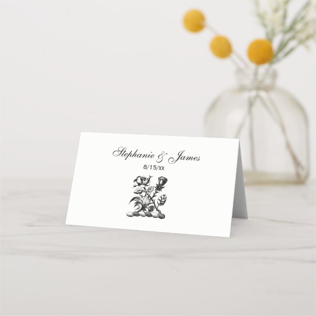 Heraldic Ro & Thistle Jackar Arm Emblem Placeringskort (Framsida)