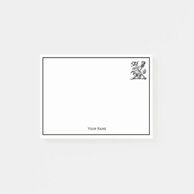 Heraldic Ro & Thistle Jackar Arm Emblem Post-it Block (Framsida)