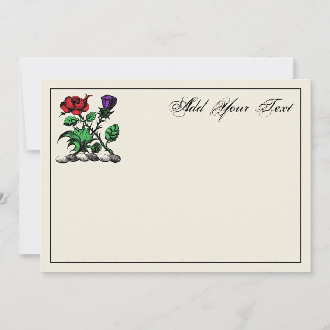Heraldic Ro & Thistle Vapensköld Färg Note Card Anteckningskort (Framsida)