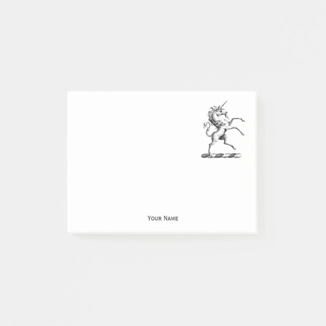 Heraldic Unicorn Rearing Jackar Arm Emblem Post-it Block (Framsida)