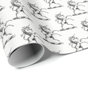 Heraldic Unicorn Rearing Jackar Arm Emblem Presentpapper