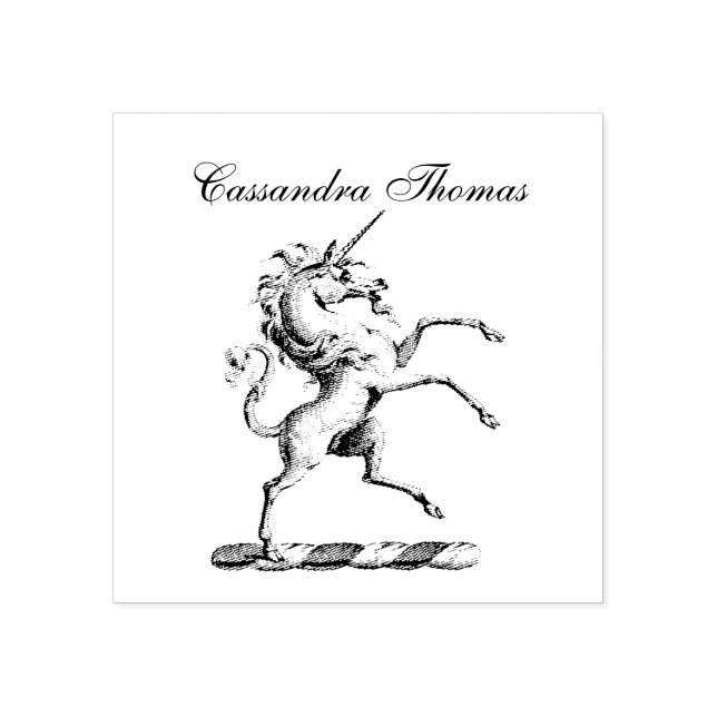 Heraldic Unicorn Rearing Jackar Arm Emblem Stämpel (Tryck)