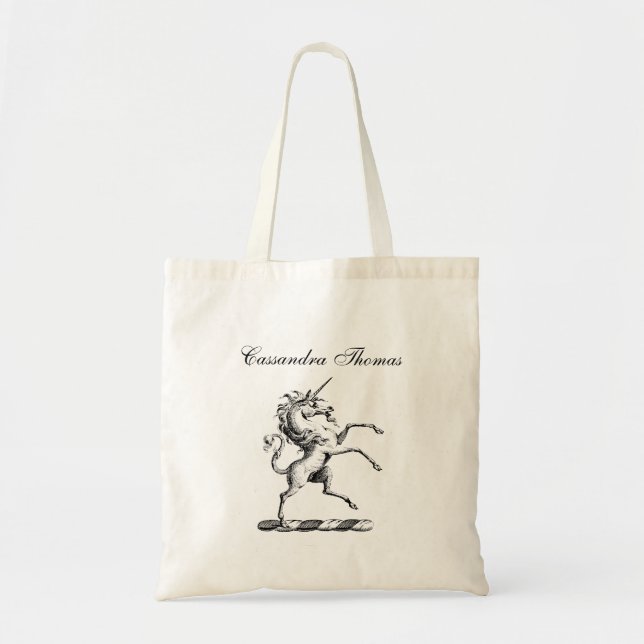 Heraldic Unicorn Rearing Jackar Arm Emblem Tygkasse (Framsidan)