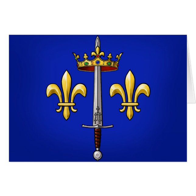 Heraldik av Joan av bågen Jeanne D'Arc Hälsningskort (Framsidan Horizontal)
