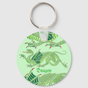 Heraldisk drake (grönt) - Keychain Nyckelring