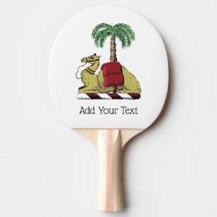 Heraldisk Kamel Palmtree Färg Vapen Coat of Arms ö Pingisracket