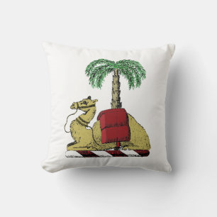 Heraldisk Kamel Palmtree Färg Vapenrock Kudde
