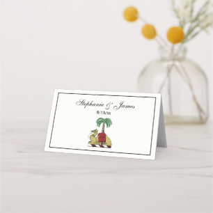 Heraldisk Kamel Palmtree Färg Vapenrock Placeringskort