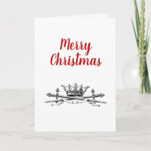Heraldisk kron Korslagda svärd Sabel Jul Xmas Helgkort