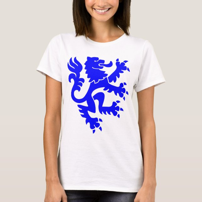 Heraldisk Lejon 01 - Blue Tee Shirt (Framsida)