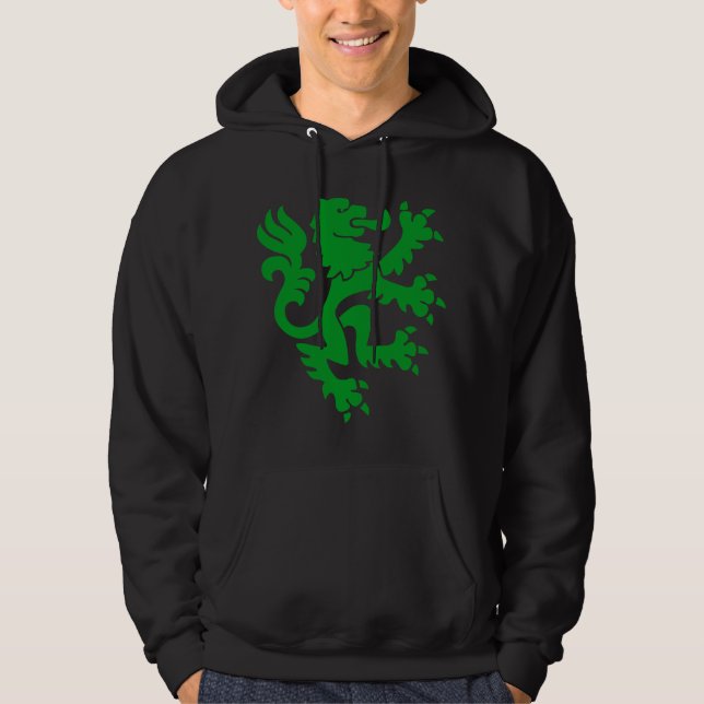 Heraldisk Lejon 01 - Grassens Grönt Hoodie (Framsida)
