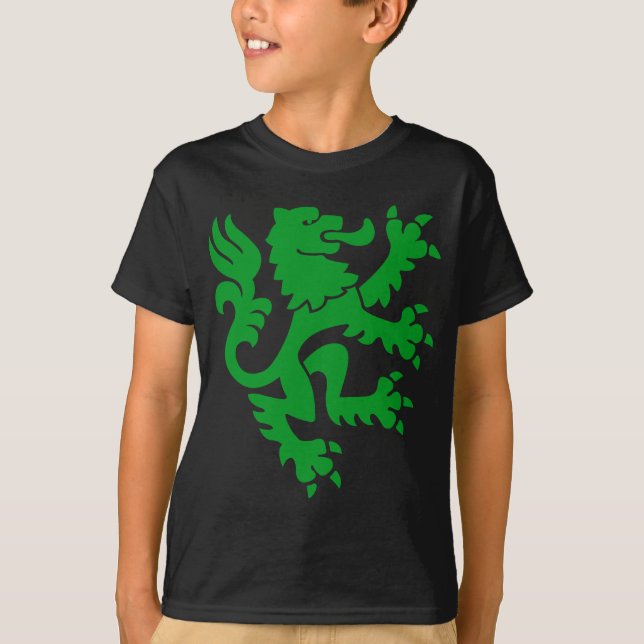Heraldisk Lejon 01 - Grassens Grönt T-shirt (Framsida)