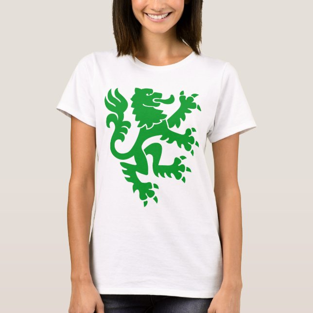 Heraldisk Lejon 01 - Grassens Grönt T Shirt (Framsida)
