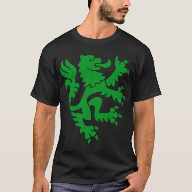 Heraldisk Lejon 01 - Grassens Grönt Tee Shirt (Framsida)