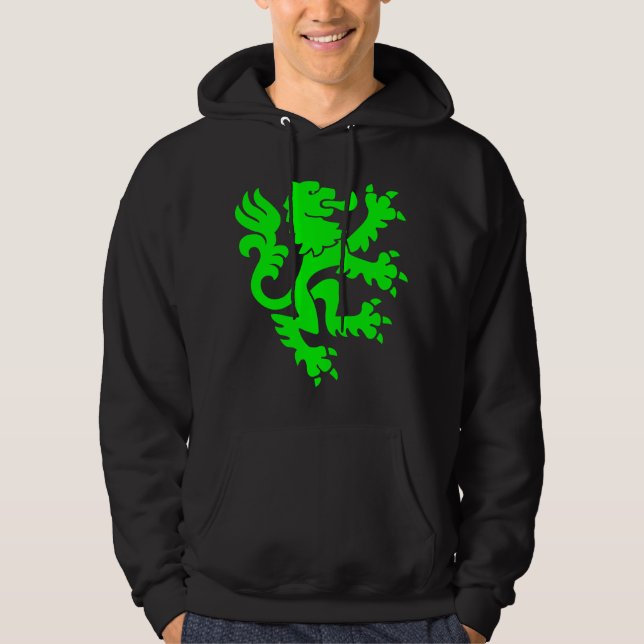 Heraldisk Lejon 01 - Grönt Hoodie (Framsida)