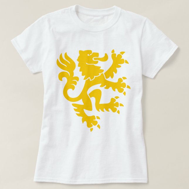 Heraldisk Lejon 01 - Gult T-shirt (Design framsida)