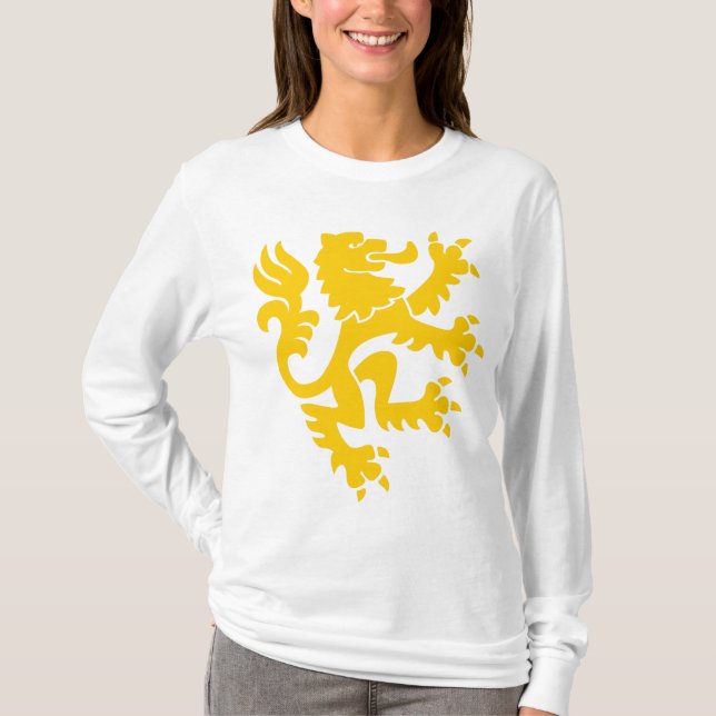 Heraldisk Lejon 01 - Gult Tee (Framsida)