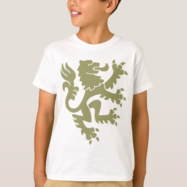 Heraldisk Lejon 01 - Khaki T-shirt (Framsida)