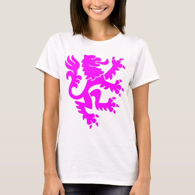 Heraldisk Lejon 01 - Magenta T Shirt (Framsida)