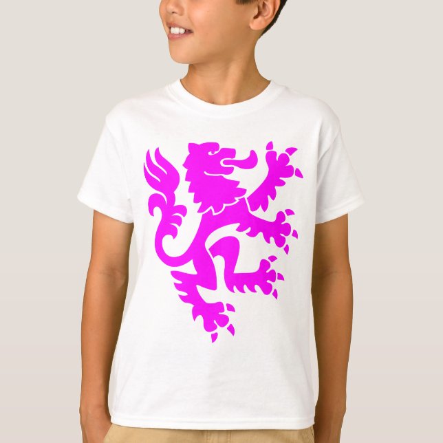Heraldisk Lejon 01 - Magenta Tee Shirt (Framsida)
