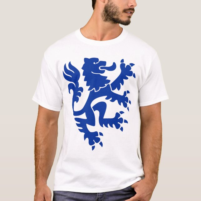 Heraldisk Lejon 01 - marinblå T-shirt (Framsida)