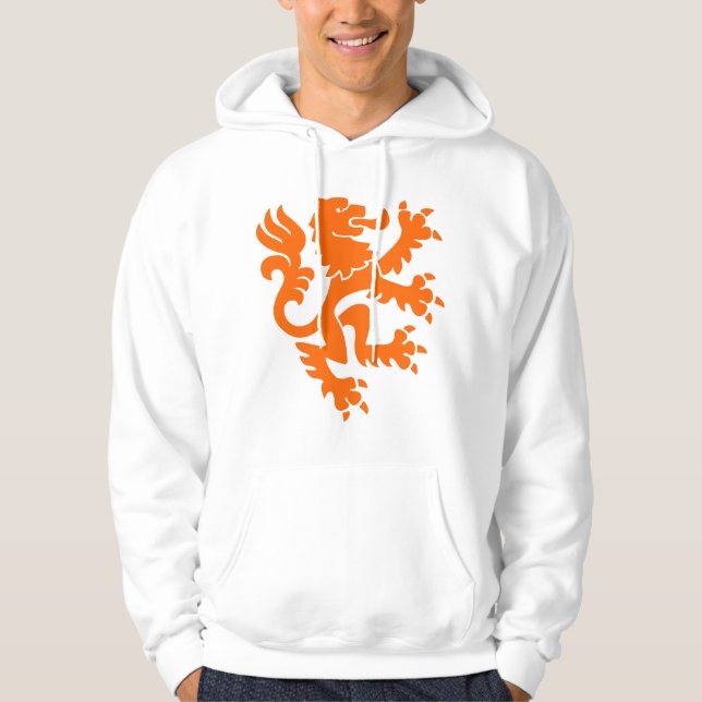 Heraldisk Lejon 01 - Orange Tröja Med Luva (Framsida)