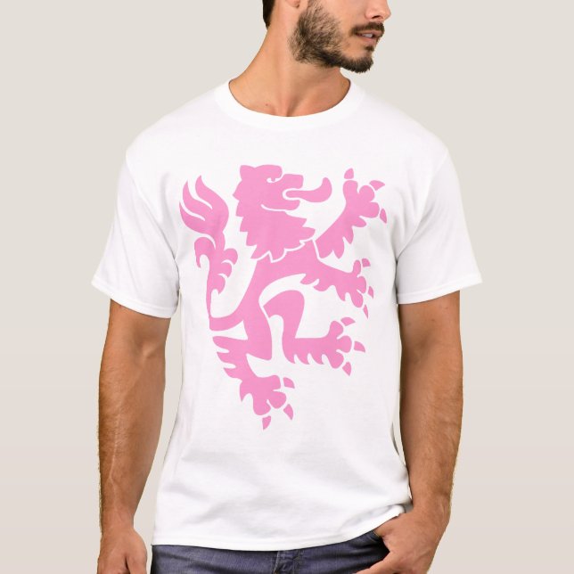 Heraldisk Lejon 01 - Rosa T Shirt (Framsida)