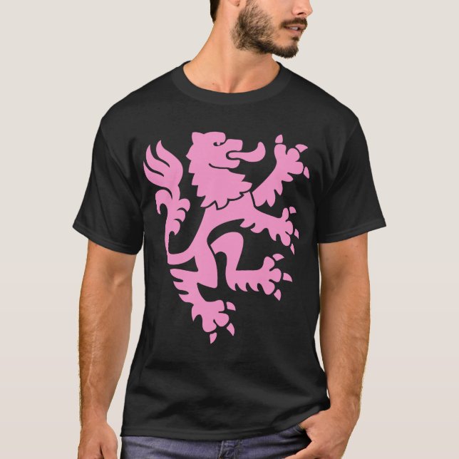 Heraldisk Lejon 01 - Rosa T-shirt (Framsida)