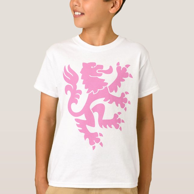 Heraldisk Lejon 01 - Rosa T Shirt (Framsida)