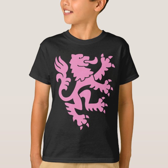 Heraldisk Lejon 01 - Rosa Tee Shirt (Framsida)