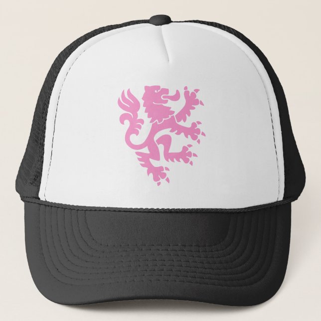 Heraldisk Lejon 01 - Rosa Truckerkeps (Framsida)