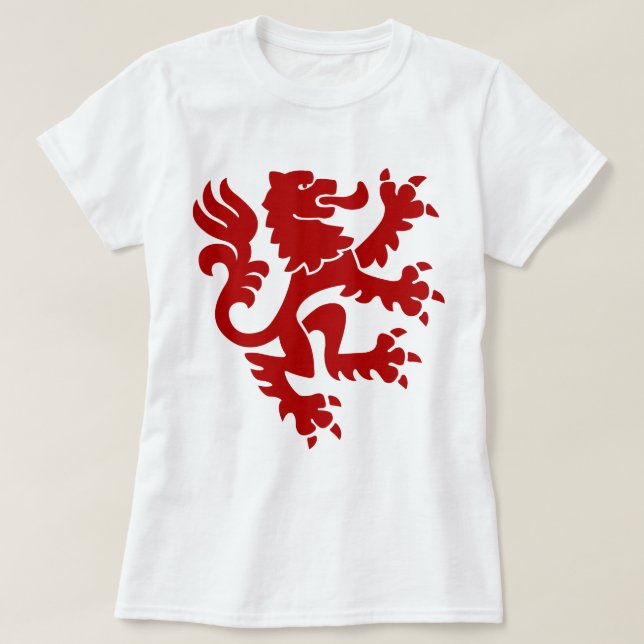 Heraldisk Lejon 01 - Ruby Red Tee Shirt (Design framsida)