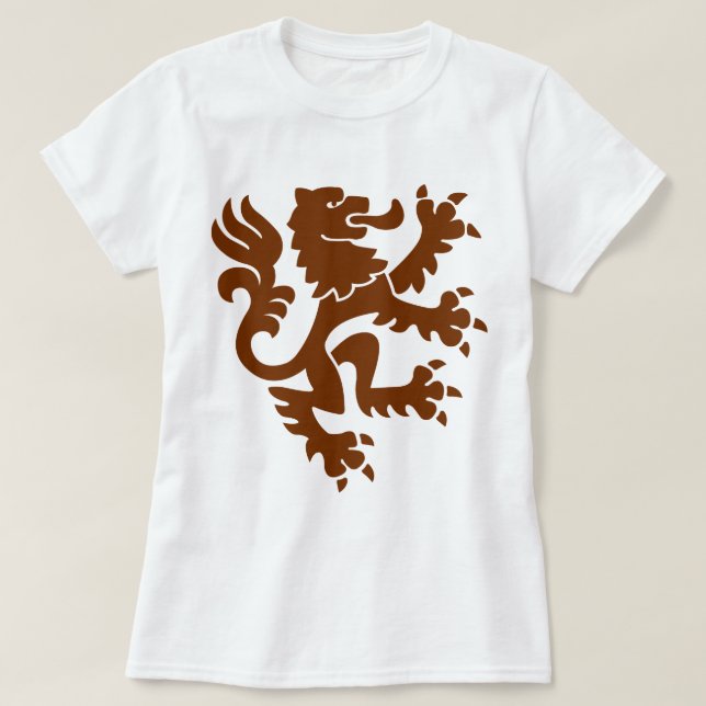 Heraldisk Lejon 01 - Valnöt Tee (Design framsida)