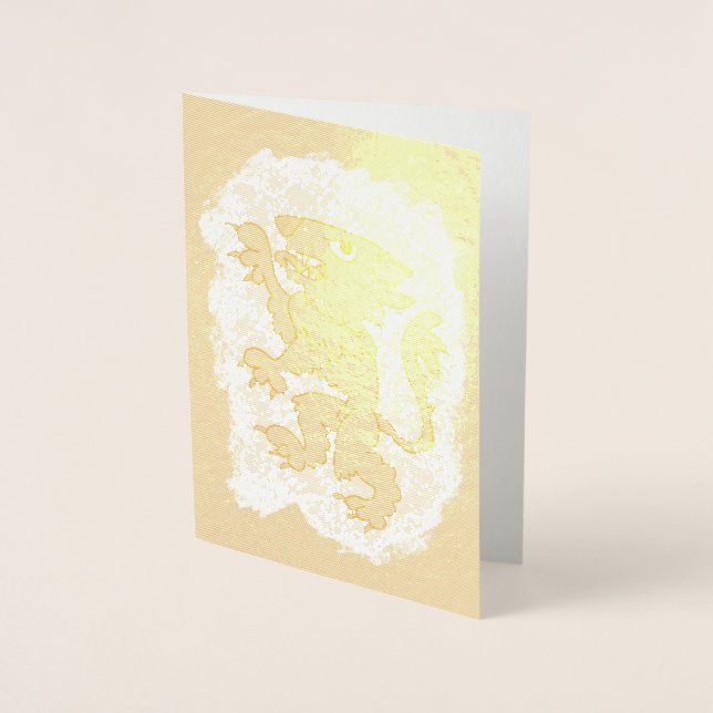Heraldisk Lejon Folierat Kort (Framsida)