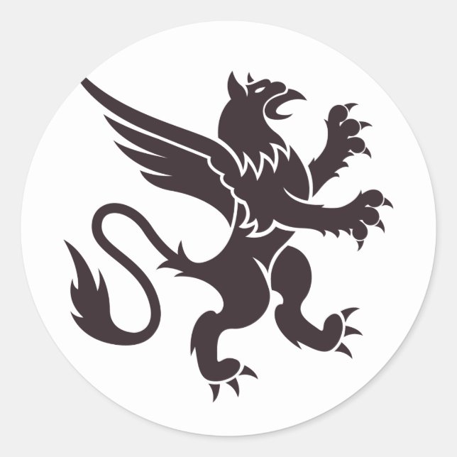 Heraldisk lejon runt klistermärke (Framsida)