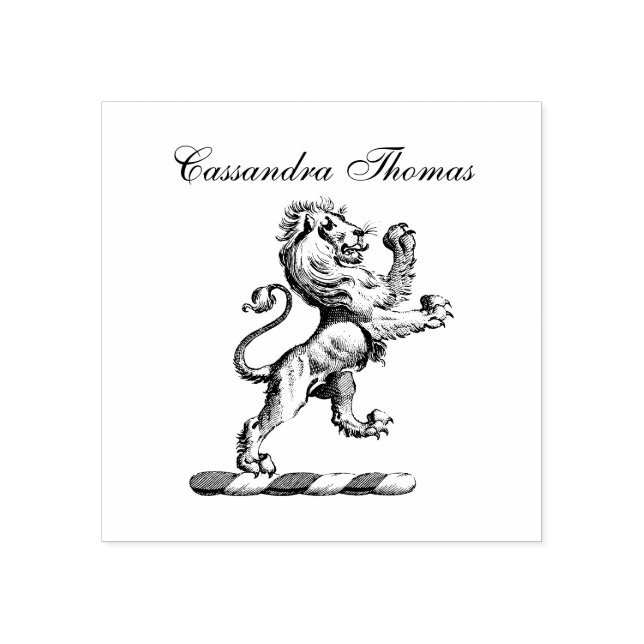 Heraldisk Lejon Vapensköld Emblem C Stämpel (Tryck)