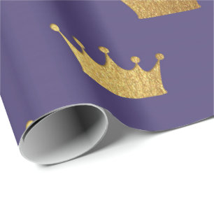 Heraldisk Prince för guld- för plommonkung för Presentpapper
