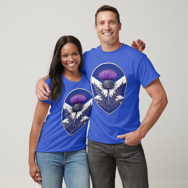 Heraldisk Purpur Tistel och Saltire  T Shirt (Unisex)