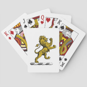 Heraldisk stående lejon kamemalj C Spel Kort