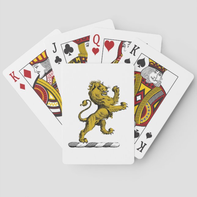 Heraldisk stående lejon kamemalj C Spel Kort (Baksidan)