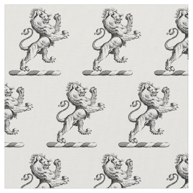 Heraldisk stående lejon kamemalj tyg (Närbild)