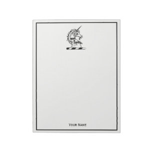 Heraldisk Unicorn Head Jackat av Arm Emblem Anteckningsblock