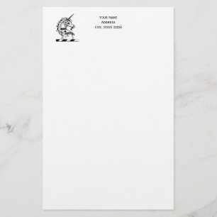 Heraldisk Unicorn Head Jackat av Arm Emblem Brevpapper