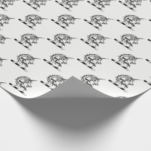 Heraldisk Unicorn Head Jackat av Arm Emblem Presentpapper