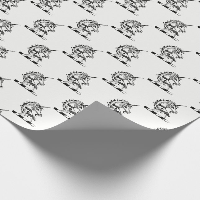 Heraldisk Unicorn Head Jackat av Arm Emblem Presentpapper (Hörn)