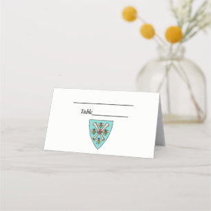 Heraldisk Vintage 4 Bes Scrollsar på Shield Vapens Placeringskort