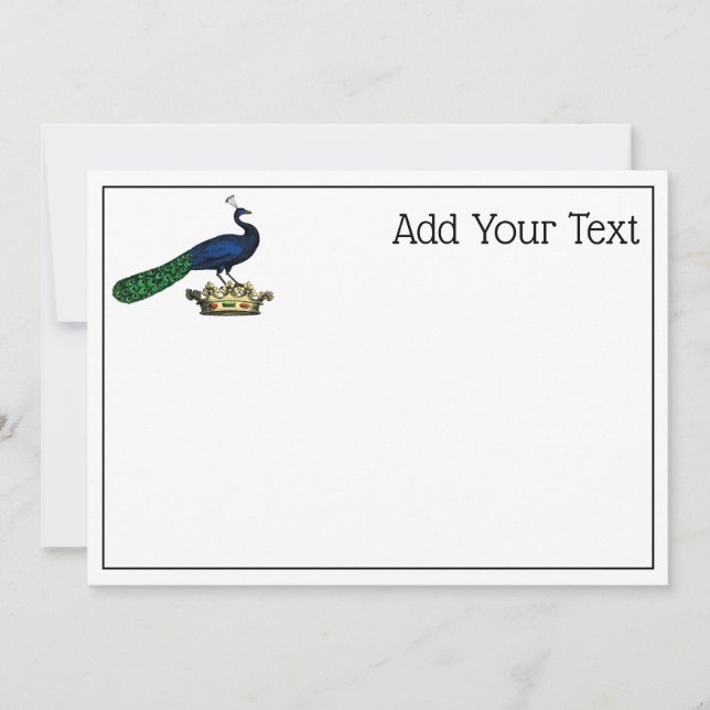 Heraldisk Vintage Stylized Peacock på Krona C (Framsida)
